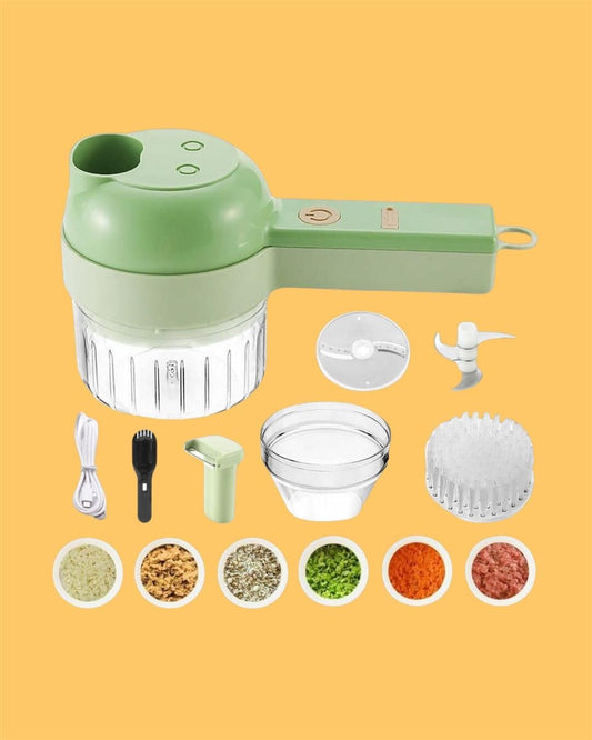 4-in-1 Portable Electric Vegetable Cutter & Chopper | Handheld Slicer Kit for Kitchen