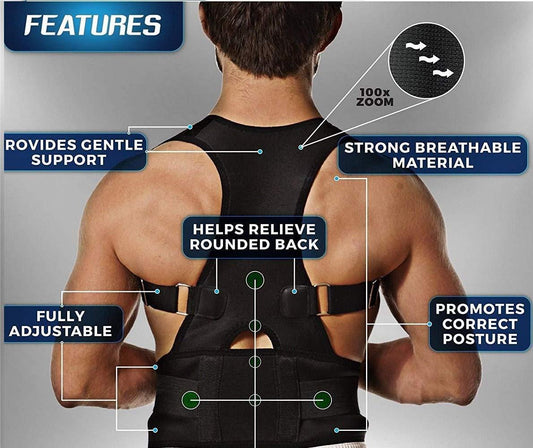 Posture Corrector Belt for Men & Women | Adjustable Back Support Brace | Slouching Relief